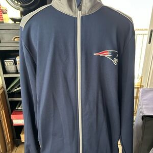 Majestic New England Patriot Jacket Men M Blue NFL Football Therma Base Full Zip